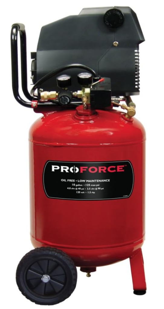 Pro-Force VLF1581019 10-Gallon Oil Free Air Compressor with Extra Value Kit